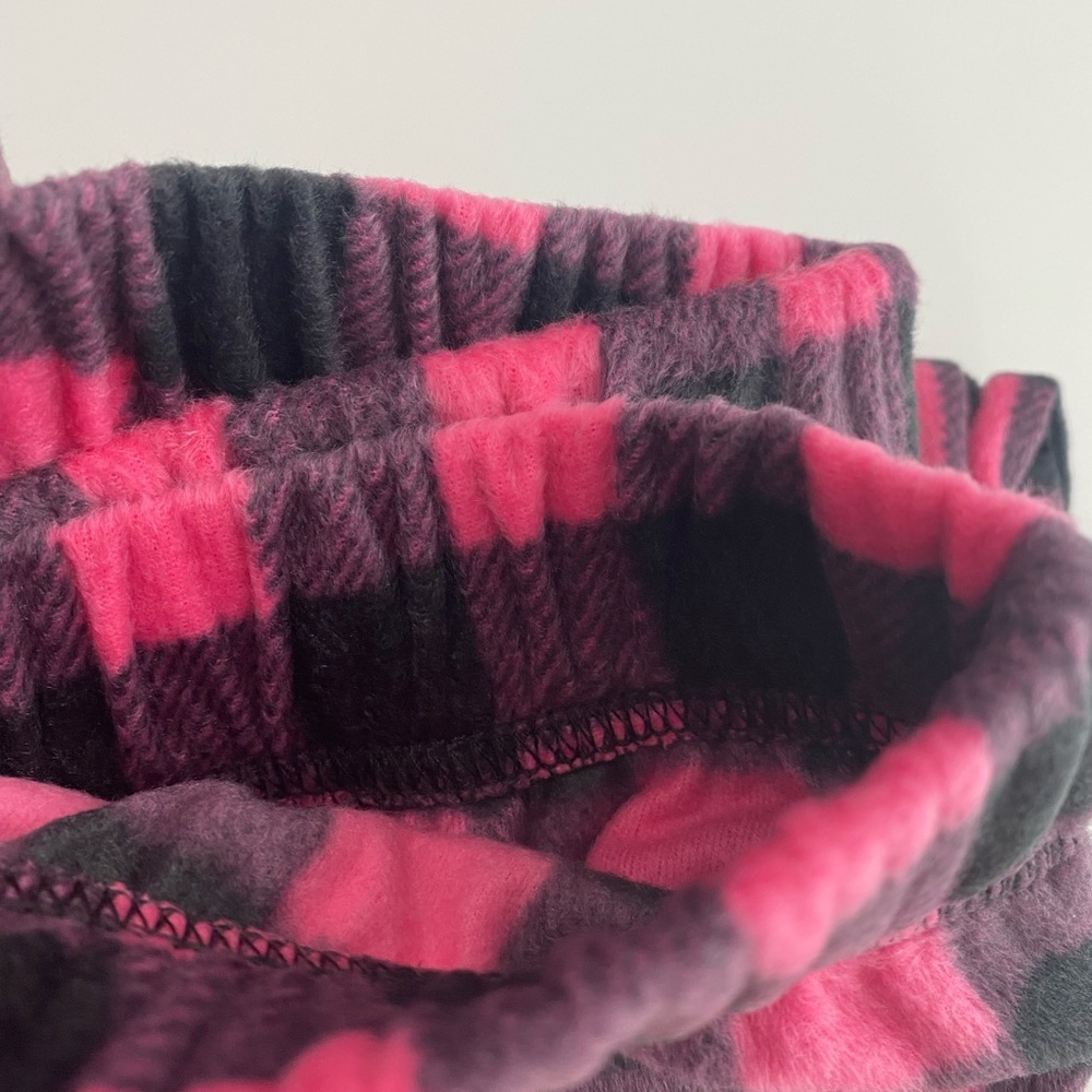 Hot Pink Black Check Flannel Pajama Pants Bottoms Matching Socks Set L, XL, XXL - Picture 7 of 8